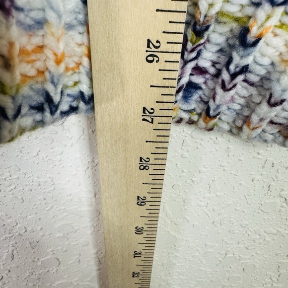 LOFT Sweater Multicolor Size L Spacedye Double V Chunky Knit Oversized - Picture 7 of 11